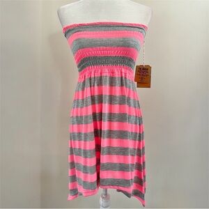NWT LAGACI Striped Tube Strapless Dress - Small